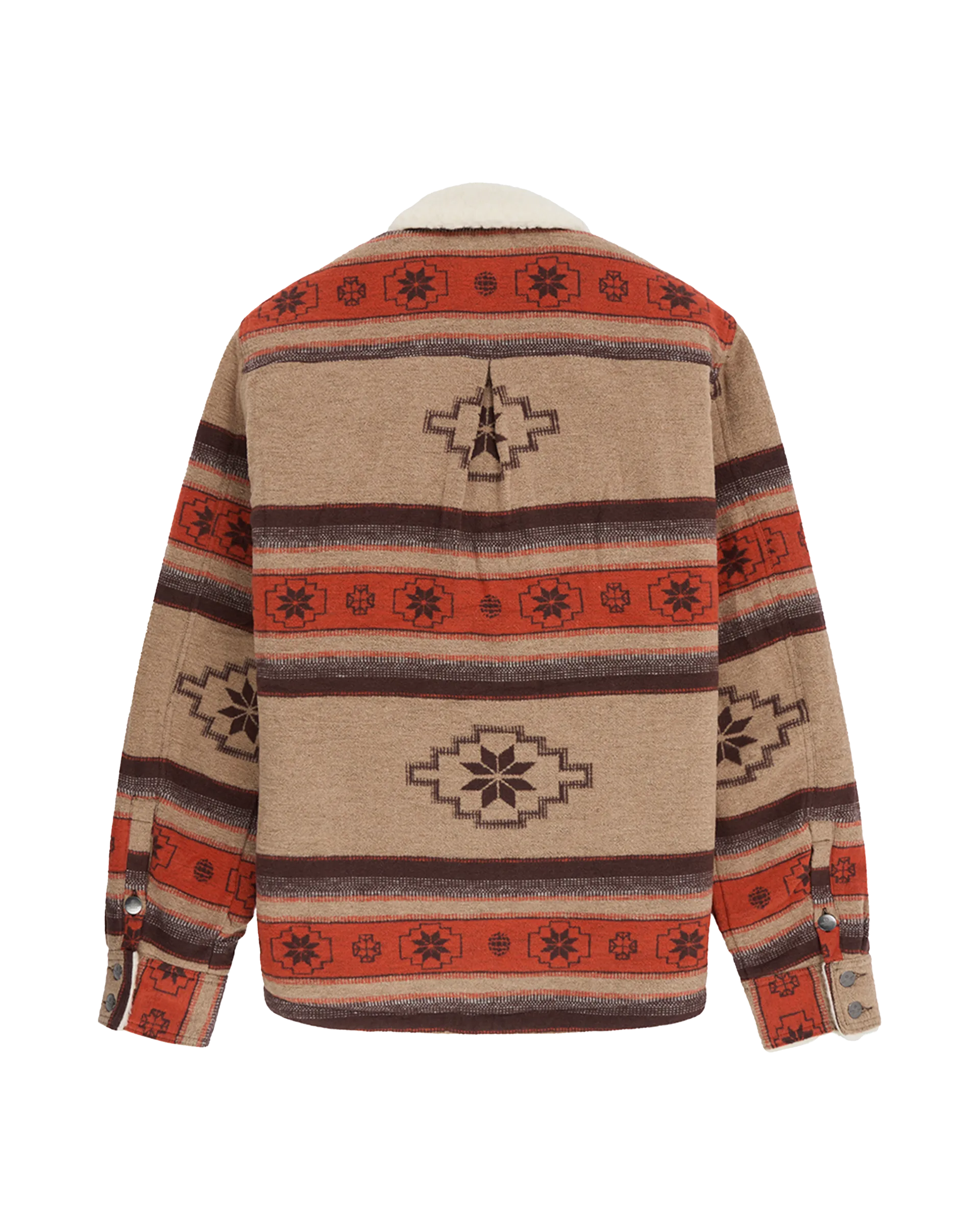 Part of the Fall 2025 Amundsen Sports collection we love the story that this textile tells about Norwegian weaving traditions. Comfortable unisex overshirt crafted from soft double-sided brushed cotton with a cosy wool fleece lining. Features the traditional Norwegian Åkle geometric pattern inspired by Østfold, Roald Amundsen's birthplace. Perfect as a versatile layering piece for autumn adventures.