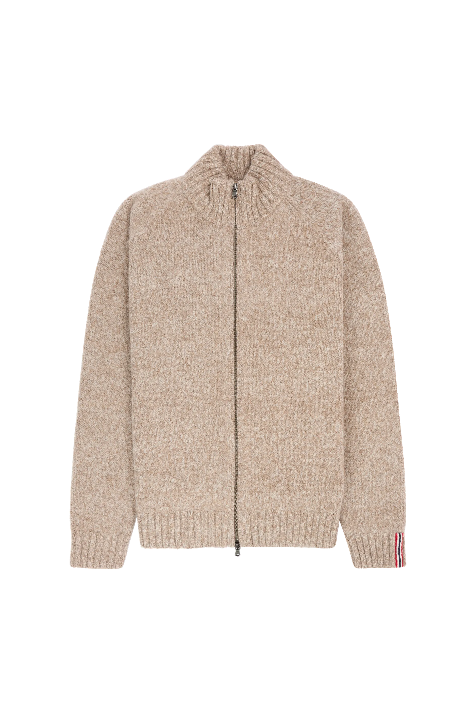 a beige sweater with a Norwegian flag detail on the inner wrist, Scandinavian Men's fashion found in Los Angeles at Huset Shop your home for all things Scandinavian and men's outdoor gear shopping in Venice California.