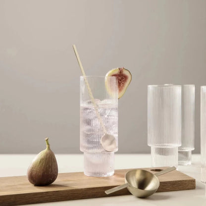Ferm Living Long Ripple Glasses (Set of 4)