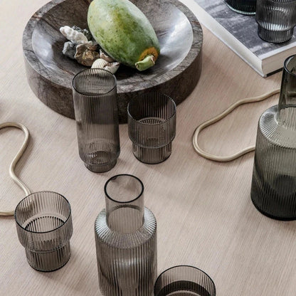 Ferm Living Long Ripple Glasses (Set of 4)