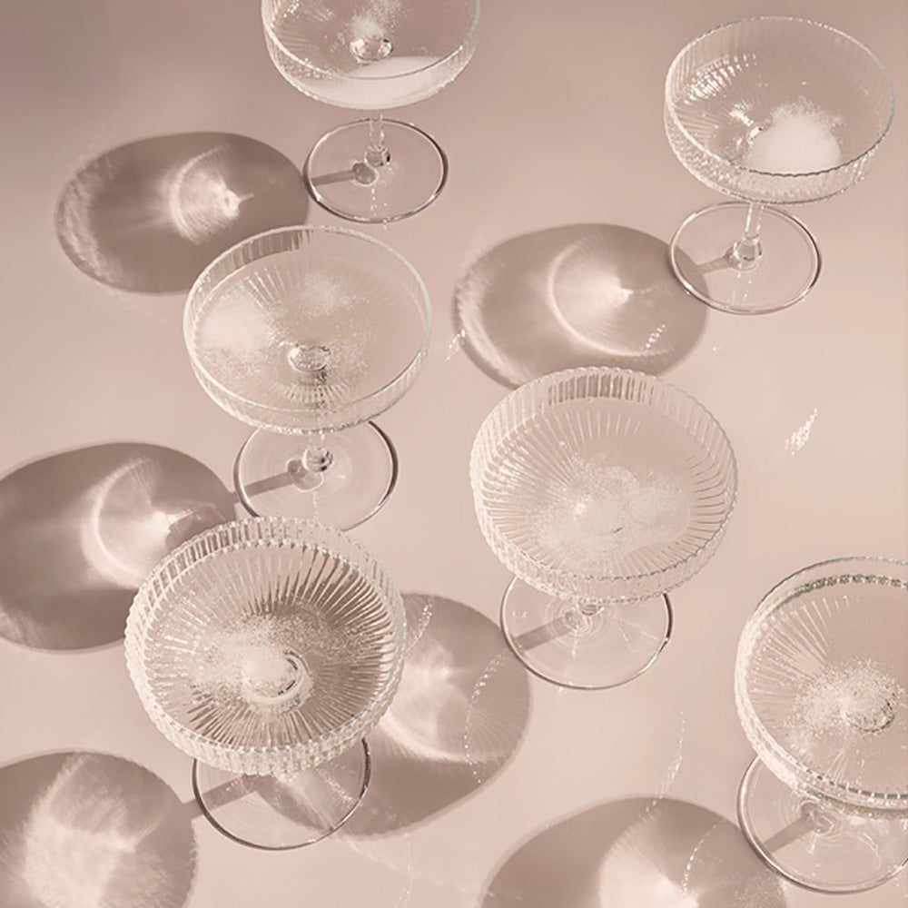 Ferm Living Ripple Champagne Saucers (Set of 2), Ferm Living, Huset | Modern Scandinavian Design