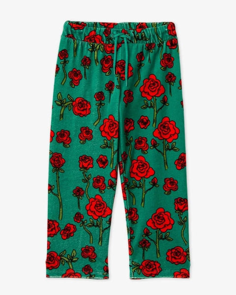 Mini Rodini Roses Velour Trousers